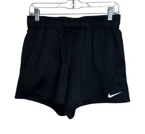 Nike Dri Fit Sweat Shorts Black Logo Waistband Mid-rise Athleisure thumbnail 1