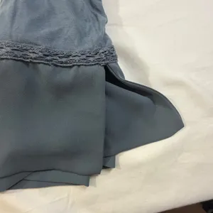 Ann Taylor LOFT Blue Sleeveless Crochet Lace Trim Blouse Top Large Boho‎ Whimsy thumbnail 12