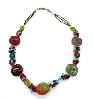 Turquoise and Semi Precious stone Boho Necklaces Blue thumbnail 1