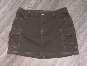 Wild Fable Dark Khaki Green Mini Cargo Skirt thumbnail 1