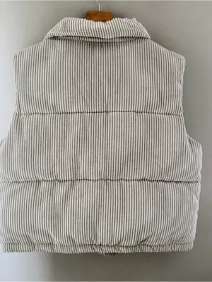 7 For All Mankind Tan Corduroy Puffer Vest Large thumbnail 5