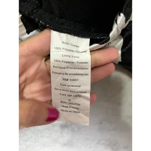 Vintage‎ Y2K Indie Sleaze Halter Midi Dress Black White Abstract Mesh Hem Medium thumbnail 6