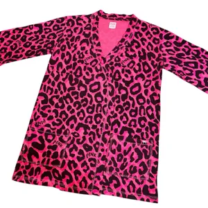 Victoria's Secret Pink Black Leopard print Robe, Size XS‎ thumbnail 6