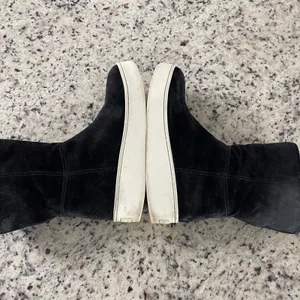 Via Spiga Elona Suede‎ & Fur Platform Boots Women Black Minimalist Mid Calf 8 thumbnail 7
