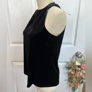 Catherine Malandrino Black Velvet Keyhole Luxe Top Size S Sleeveless thumbnail 12