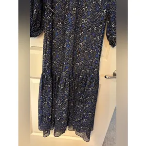 Banana Republic Black Blue Long Sleeve Laxi Sheer Dress Women's Sz 0 thumbnail 5