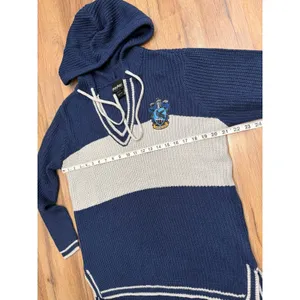 Harry Potter Ravenclaw Women's L Knit Hooded Sweater High Low Hem Crest thumbnail 10