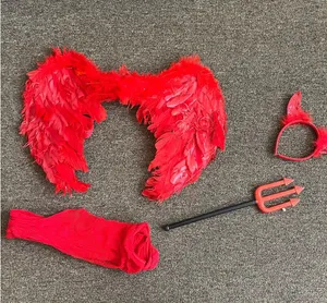 Devil Halloween Costume with dress Red thumbnail 2