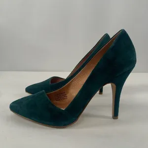 Madewell The Mira Suede‎ Point Toe Heels in Green Size 6 thumbnail 5