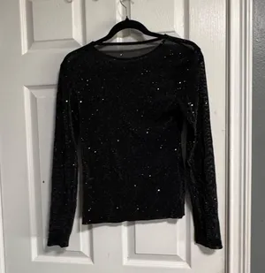 See through Sparkly top Black Size L thumbnail 2