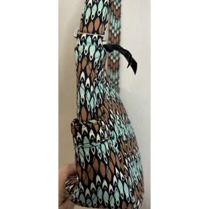 Vera Bradley Womens Medium Crossbody Bag Brown Teal Quilted Western Boho Chic thumbnail 5