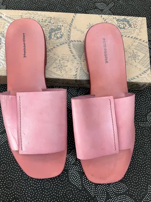 Free People Verona Pink Slide Sandals with Wide Strap Watermelon Color thumbnail 2