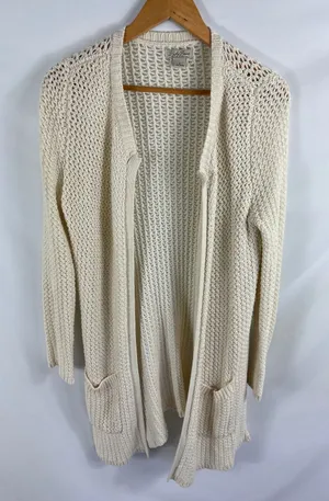 Lucky Brand off White Longline Knit Cardigan Size Small thumbnail 1
