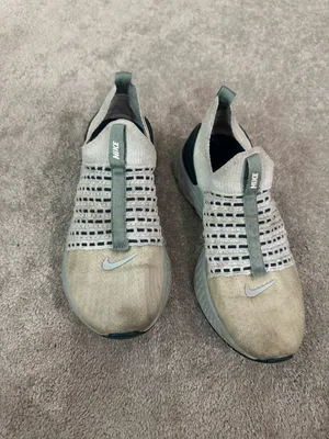 Nike Women’s Slip-On Knit Sneakers - Beige and Dark Green thumbnail 2