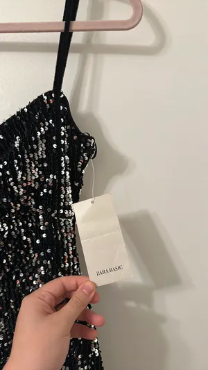 ZARA Black Sequin Mini Dress thumbnail 5