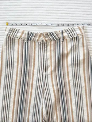 Free People We The Free Patti Pant in Textured Neutral Stripes thumbnail 8