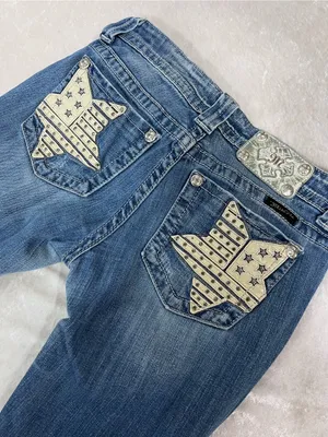 Miss Me bootcut Star-Embellished Jeans Designer Americana 4th of July size 28 thumbnail 2