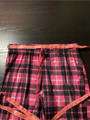Women's Pink Plaid Fleece Pajama Pants - Cozy Lounge Bottoms thumbnail 3