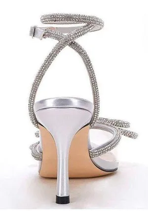 Bow Heels Silver Size 7.5 thumbnail 4