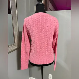 VTG J. Crew Lambs Wool Rabbit Hair Pink Barbiecore Knit Sweater Size Medium. thumbnail 3