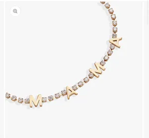 ALEX AND ANI 'Mama' Crystal Tennis Bracelet-Gold thumbnail 2