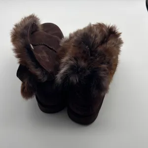 UGG Australia Brown Suede Faux Fur Cuff Winter Boots Womens 10 thumbnail 5