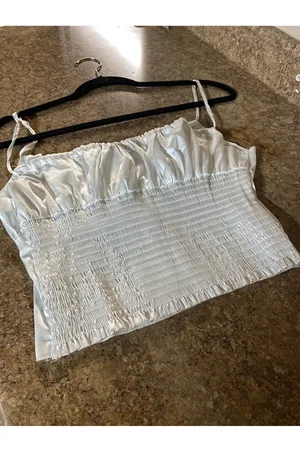 Zaful Sexy Spaghetti Straps Crop Top Women Summer Silk Satin Bow Ruched Camis Tops Sleeveless Backless Female Skinny Camisole thumbnail 7