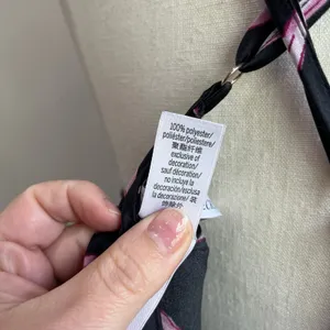 Victoria Secret Stain Open Back Black & Pink Bow‎ Cami Size XL thumbnail 6