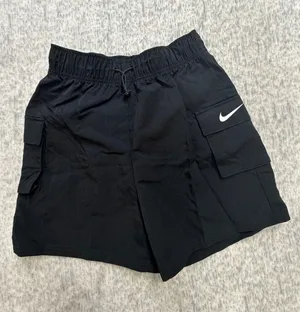 Nike Womens Sportswear Essential High Rise Cargo‎ Shorts Black DM6247-010 XS thumbnail 1
