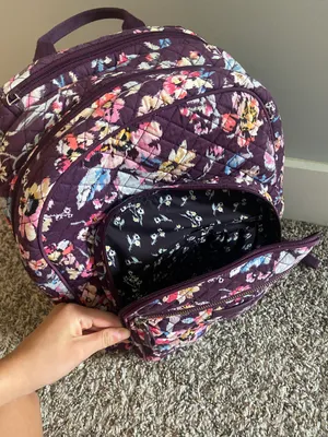 Vera Bradley Campus Backpack Maroon Floral thumbnail 14