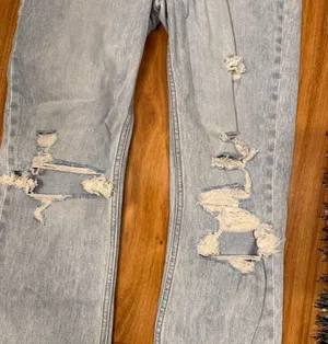 Abercrombie & Fitch Light Blue Distressed Boyfriend Jeans thumbnail 3