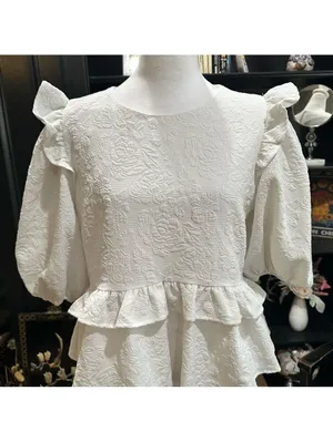 Anthropologies Free the Roses White Rose Tiered Blouse Size M thumbnail 4