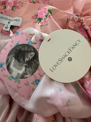 LoveShackFancy x Target Pink Floral Puff Sleeve Mini Dress NWT Cottagecore thumbnail 6