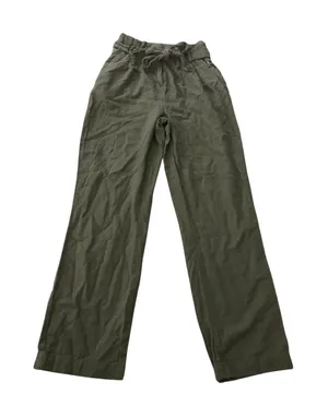 Ci Sono Wide Leg Pants Women Small Olive Linen‎ Blend Paperbag Waist LP42 Safari thumbnail 1
