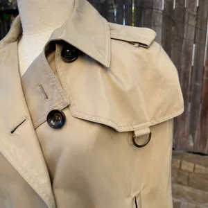 Banana Republic Khaki Double-Breasted Cape Coat Classic Preppy academia fall M thumbnail 2