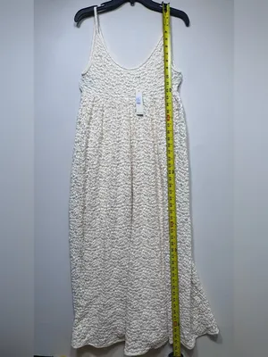 Rebecca Taylor Long Lace Maxi Dress Size XS Knitted Empire Ivory Cream NWT thumbnail 5
