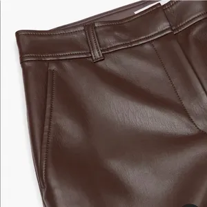 Aritzia Babaton Command vegan leather pants in coffee bean thumbnail 4