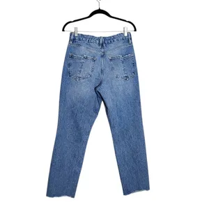 Good American Cropped Straight Leg Jeans Size 4 Good American Distressed Denim thumbnail 2
