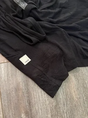 VUORI Torrey Black Ribbed Sleeveless Romper Small thumbnail 5