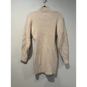 H&M Sweater Dress Small Beige Minimalist Capsule Stretch Wool Coastal Cottage thumbnail 2
