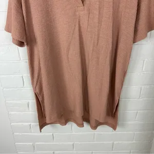 Jane + Delancey Neutral Ribbed Knit Collar Top Size S thumbnail 9