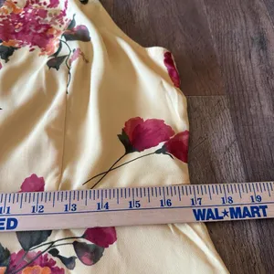Lulus Floral Sundress Sleeveless Yellow Red Midi Dress Women’s Large thumbnail 9
