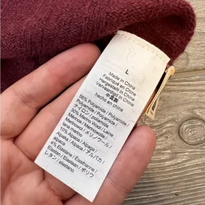 Madewell Ribbed Turtleneck Sweater Burgundy Pink Striped Merino Alpaca MC188 NEW thumbnail 5