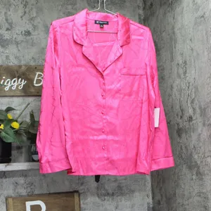 NWT INC International Concepts 2-Piece Collar Pajama Set Magenta Chain Pink L thumbnail 3
