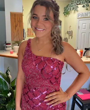 Primavera Pink Homecoming Dress thumbnail 1