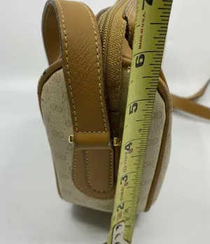 GUCCI Vintage Beige Coated Canvas/ Leather Crossbo thumbnail 4
