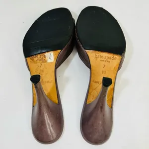 Vintage Kate Spade Crystal Ball Brown Leather Heels size 7 thumbnail 8