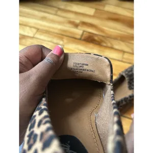 Leopard Print Smoking Loafers Brown Suede Look Ballet Flats Cute Casual Size 7.5 thumbnail 5