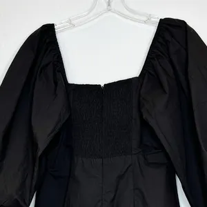 Tuckernuck Pomander Place Square Neck Chloe Mini Dress Black Puff Sleeves Small thumbnail 11