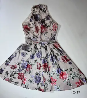 B Darlin Metallic Floral Halter Fit & Flare Dress Size 1/2 thumbnail 3